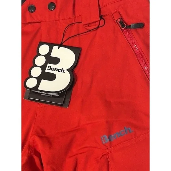 Bench UK Mens Ski Snowboarding Waterproof Pants Red Cargo Pockets NWT - M - Picture 2 of 16